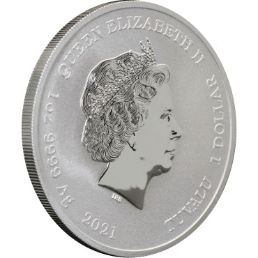 Срібна монета 1oz Джеймс Бонд 1 долар 2021 Тувалу