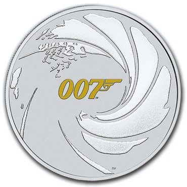 Срібна монета 1oz Джеймс Бонд 1 долар 2021 Тувалу