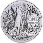 Серебряная монета 1oz Герб Австралии 1 доллар 2021 Австралия