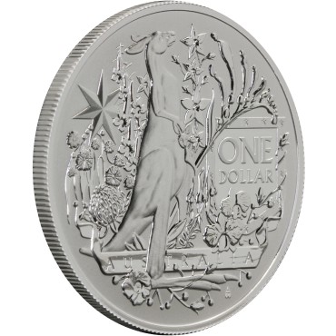 Серебряная монета 1oz Герб Австралии 1 доллар 2021 Австралия