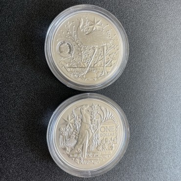 Серебряная монета 1oz Герб Австралии 1 доллар 2021 Австралия