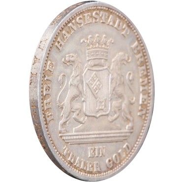 Срібна монета "Перемога над Францією" 1 Переможний Талер 1871 Бремен