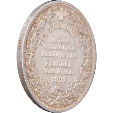 Срібна монета "Перемога над Францією" 1 Переможний Талер 1871 Бремен