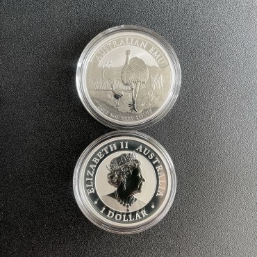 Срібна монета 1oz Австралійський Ему 1 долар 2021 Австралія