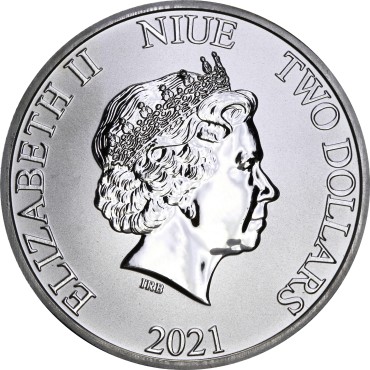 Серебряная монета 1oz Дисней Микки Маус и Гуффи 2 доллара 2021 Ниуэ