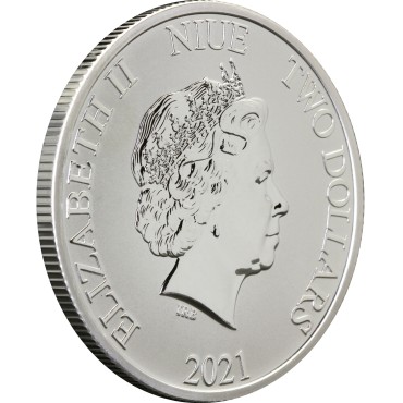 Серебряная монета 1oz Дисней Микки Маус и Гуффи 2 доллара 2021 Ниуэ
