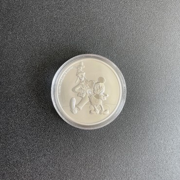Серебряная монета 1oz Дисней Микки Маус и Гуффи 2 доллара 2021 Ниуэ