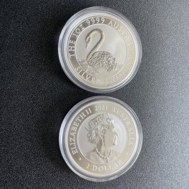 Срібна монета 1oz Австралійський Лебідь 1 долар 2021 Австралія
