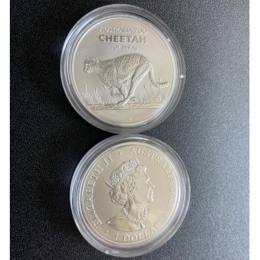 Срібна монета 1oz Австралійський Зоопарк: Гепард 1 долар 2021 Австралія