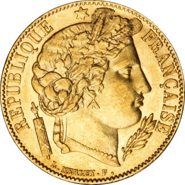 Золота монета 20 франків 1851 Франція