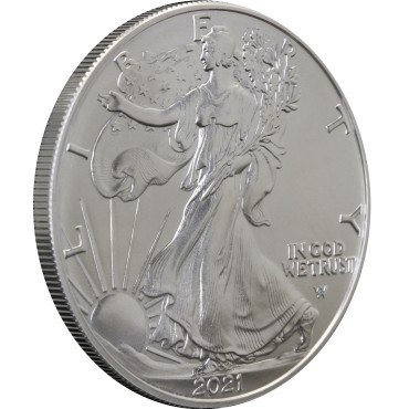 Срібна монета 1oz Американський Орел 1 долар 2021 США (Тип 2)