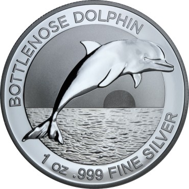 Серебряная монета 1oz Бутылконосый Дельфин 1 доллар 2019 Австралия