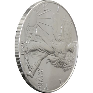 Серебряная монета 1oz Американский Орел 1 доллар 2021 США (Тип 2)