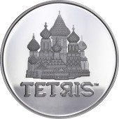 Серебряная монета 1oz Tetris™ Собор Василия Блаженного 2 доллара 2021 Ниуэ