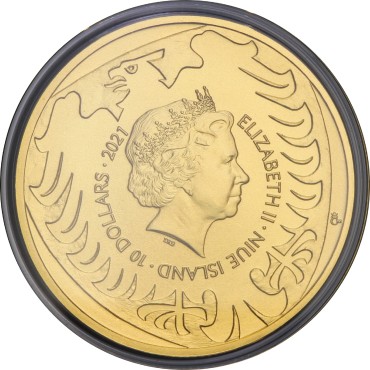 Золотая монета 1/4oz Чешский Лев 10 долларов 2021 Ниуэ