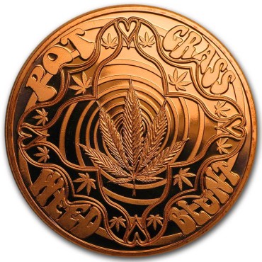 Мідний раунд 1oz Канабіс (Тільки Добрий Настрій) США