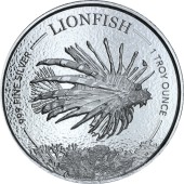 Серебряная монета 1oz Рыба-Лев 1 доллар 2019 Барбадос