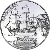 Серебряная монета 1oz Пираты Карибского Моря: Черная Жемчужина 2 доллара 2021 Ниуэ