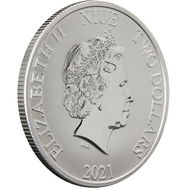 Серебряная монета 1oz Пираты Карибского Моря: Черная Жемчужина 2 доллара 2021 Ниуэ