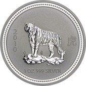 Серебряная монета 1oz Год Тигра 1 доллар 2007 Австралия