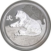 Срібна монета 1oz Рік Тигра 1 долар 2010 Австралія