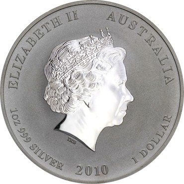 Серебряная монета 1oz Год Тигра 1 доллар 2010 Австралия
