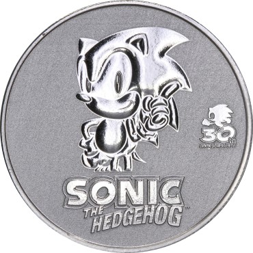 Срібна монета 1oz Їжак Сонік 30 Років 2 долара 2021 Ніуе