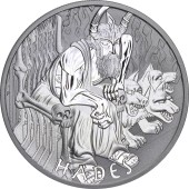 Серебряная монета 1oz Боги Олимпа "Аид" 1 доллар 2021 Тувалу