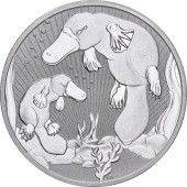 Серебряная монета 2oz Утконос Следующее Поколение 2 доллара 2021 Австралия