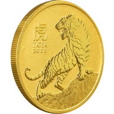 Золотая монета 1oz Год Тигра 100 долларов 2022 Австралия