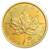 Золотая монета 1oz Кленовый Лист 50 долларов 2021 Канада