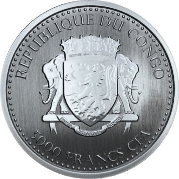 Срібна монета 1oz Сільвербек Горила 5000 франків КФА 2019 Конго