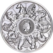 Срібна монета 2oz Коллектор "Звірі Королеви" 5 фунтів 2021 Великобританія