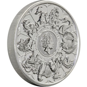 Серебряная монета 2oz Коллектор "Звери Королевы" 5 фунтов 2021 Великобритания