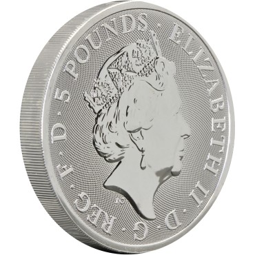 Серебряная монета 2oz Коллектор "Звери Королевы" 5 фунтов 2021 Великобритания