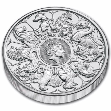 Серебряная монета 2oz Коллектор "Звери Королевы" 5 фунтов 2021 Великобритания