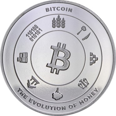 Серебряный раунд 1oz Биткоин "BitPay" США