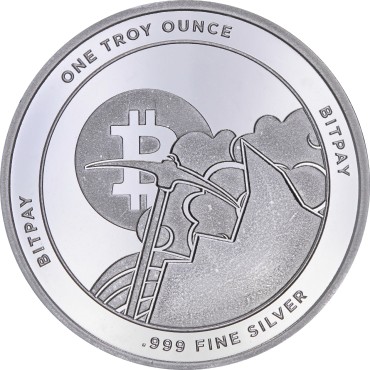 Серебряный раунд 1oz Биткоин "BitPay" США