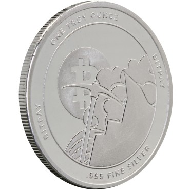 Серебряный раунд 1oz Биткоин "BitPay" США