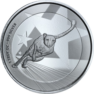 Срібна монета 1oz Гепард 500 франків КФА 2019 Камерун