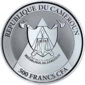 Серебряная монета 1oz Гепард 500 франков КФА 2019 Камерун