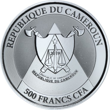 Срібна монета 1oz Гепард 500 франків КФА 2019 Камерун