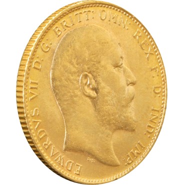 Золотая монета Соверен Эдуарда VII 1 Английский Фунт 1907 Великобритания