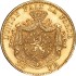Золотая монета 20 франков 1875 Бельгия