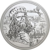 Срібна монета 1oz Ікони Інновацій: Леонардо да Вінчі 2 долара 2021 Ніуе