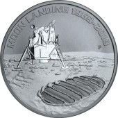 Серебряная монета 1oz 50 лет Высадке на Луну 1 доллар 2019 Австралия