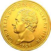 Золотая монета Карл Феликс 80 лир 1826 Сардиния