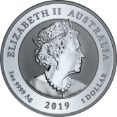 Срібна монета 1oz 50 років Висадці на Місяць 1969-2019 1 долар 2019 Австралія