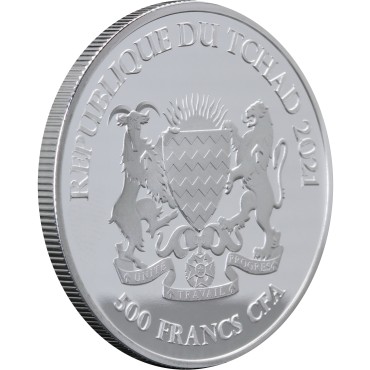 Серебряная монета 1oz Кролик серия "Кельтские животные" 500 франков КФА 2021 Чад