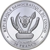 Серебряная монета 1oz Археоптерикс 20 франков 2021 Конго